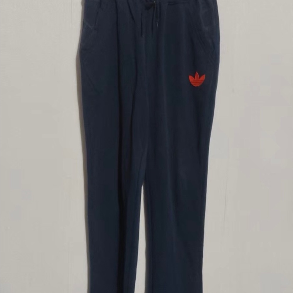 Men's Dark Blue Jogger Pants with Red Logo Accent